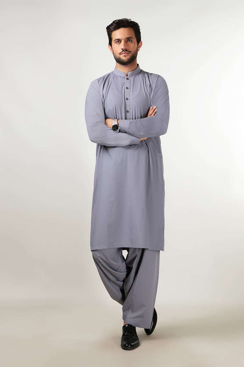 Shalwar Kameez - Cool Breeze Bluish Grey Plain