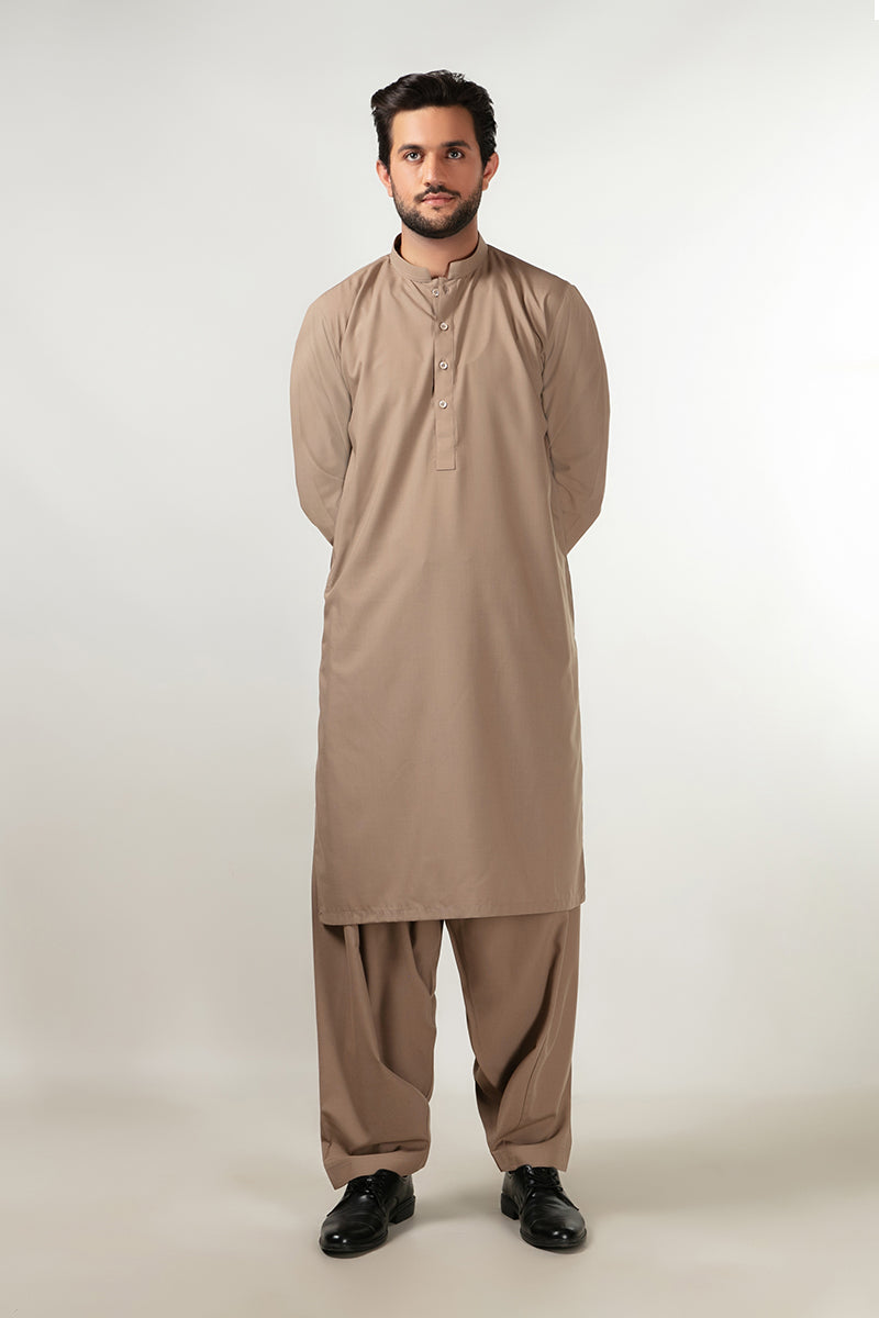 Shalwar Kameez - Cool Breeze Khaki Plain