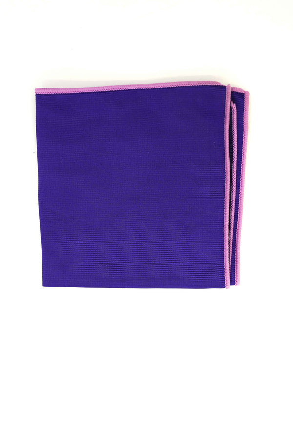 Pocket Square - Rich Silk Dark Purple Stripes