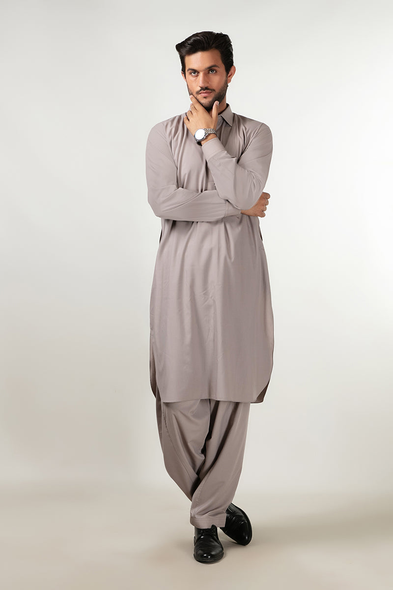 Shalwar Kameez - Cool Breeze Light Brown Plain