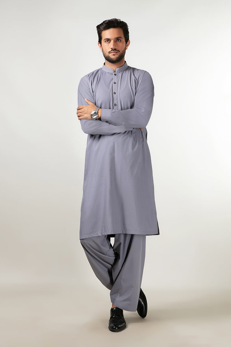 Shalwar Kameez - Cool Breeze Bluish Grey Plain