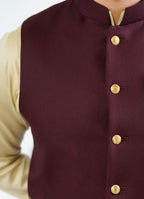 Lawrencepur Men's Maroon Merino Wool Winter Waistcoat Superior Serge