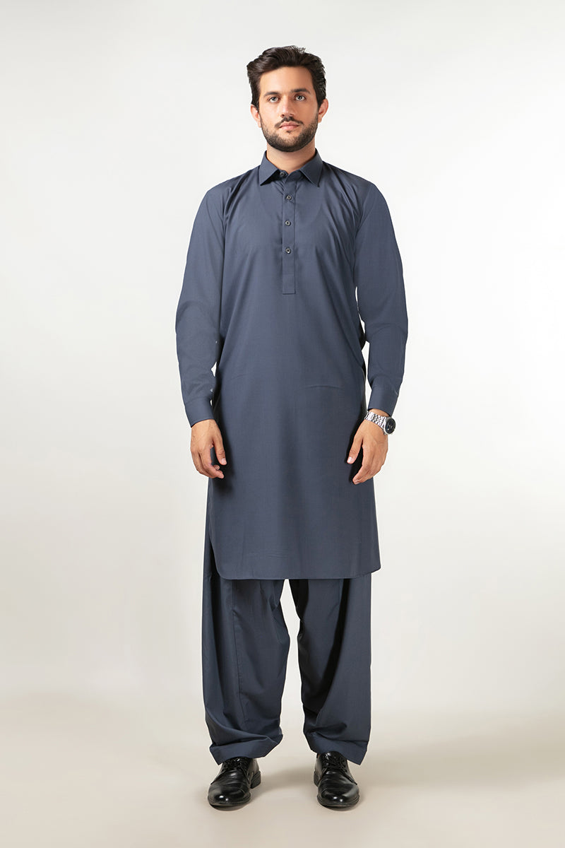 Shalwar Kameez - Cool Breeze Slate Grey Plain Main image