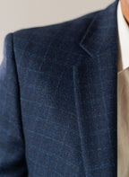 Blue Tweed Blazer - Premium checkered design