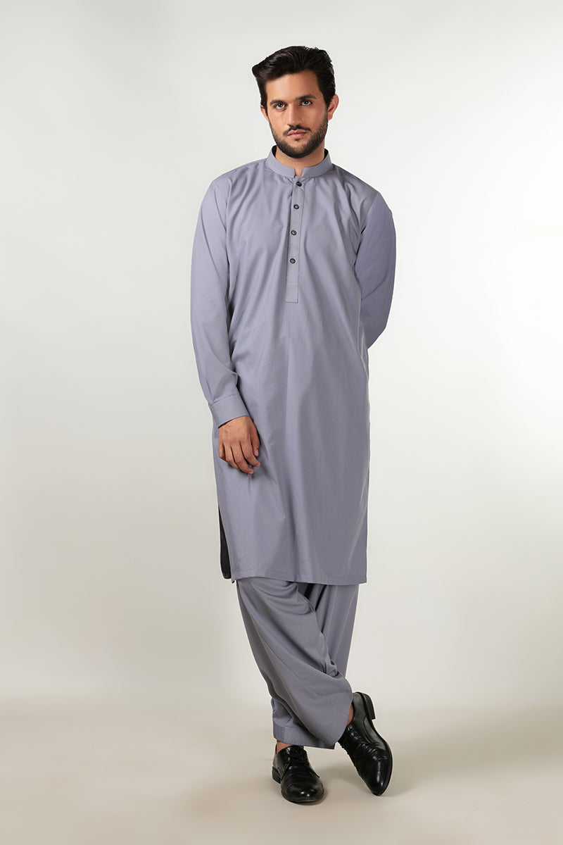 Shalwar Kameez - Cool Breeze Bluish Grey Plain
