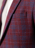 Broad Checks Maroon, Worsted Tweed, Wool Rich, Classic Blazer