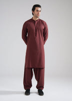Shalwar Kameez - Cool Breeze Dark Maroon Plain