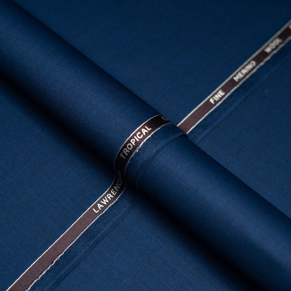 Blue Plain , Wool Blend, Tropical Exclusive Suiting Fabric