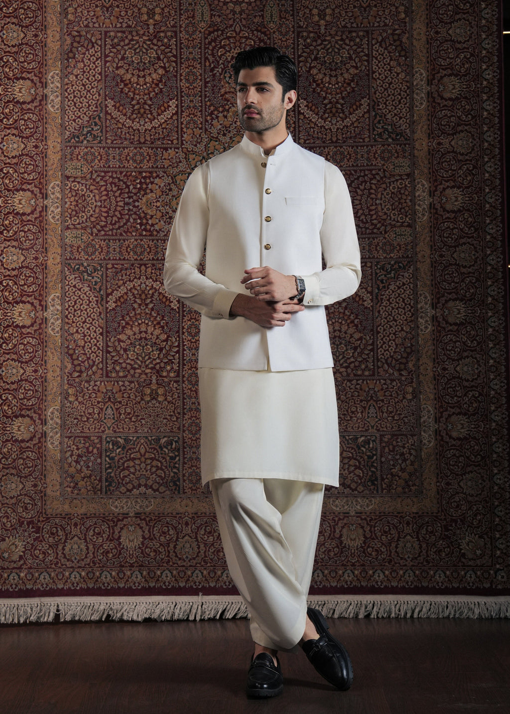 Lawrencepur Men's Off White Waistcoat | Florence Collection Formal Wear