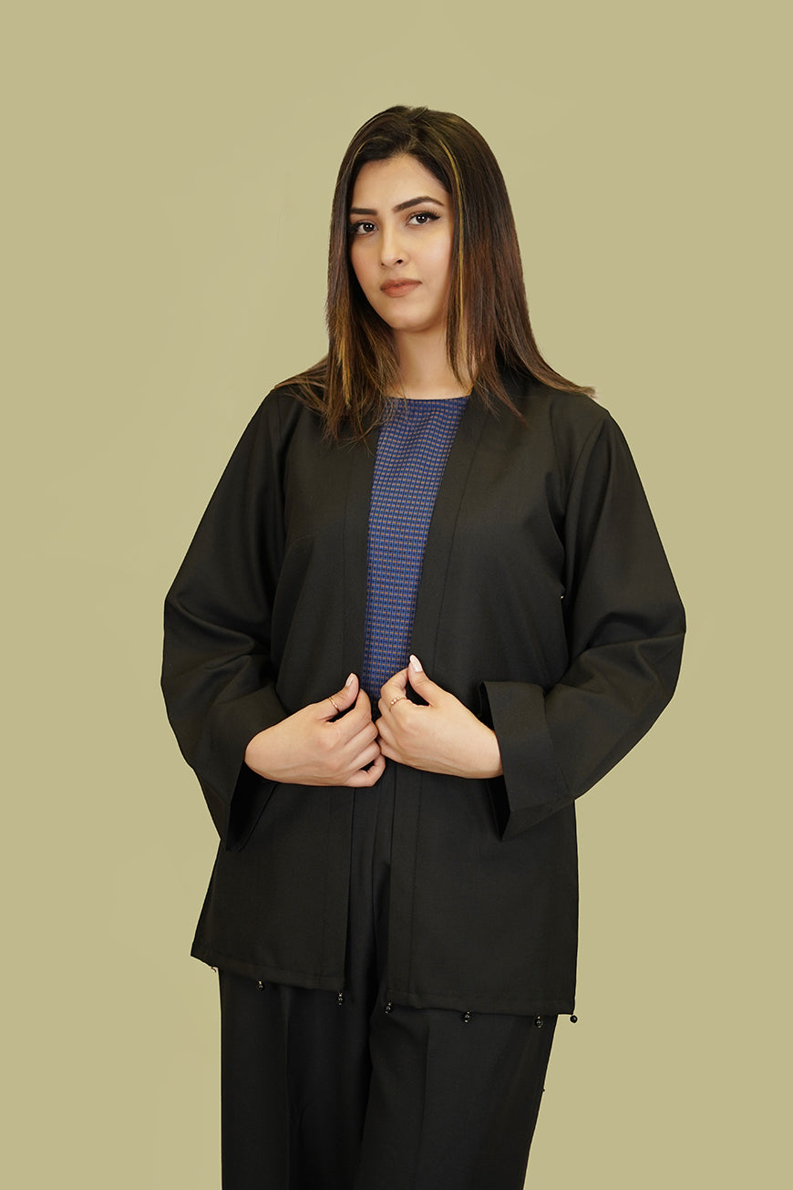 Women's Lyla Stitched Winter Two Piece Suit - Black Plain Secondary image
