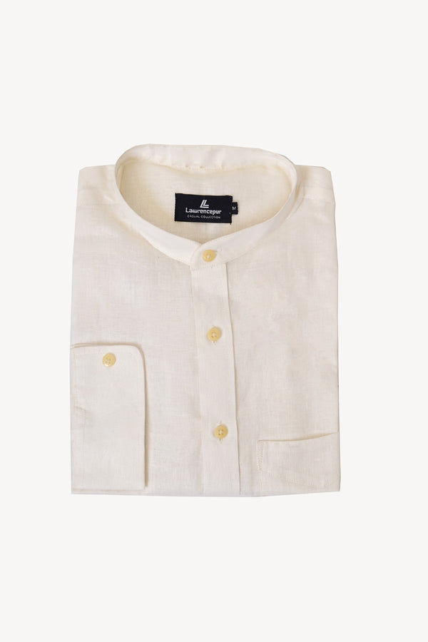 Casual Shirt - Linen White Plain