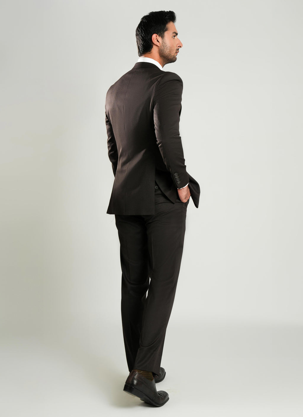 Formal 2 Piece Suit - Chocolate Brown Plain