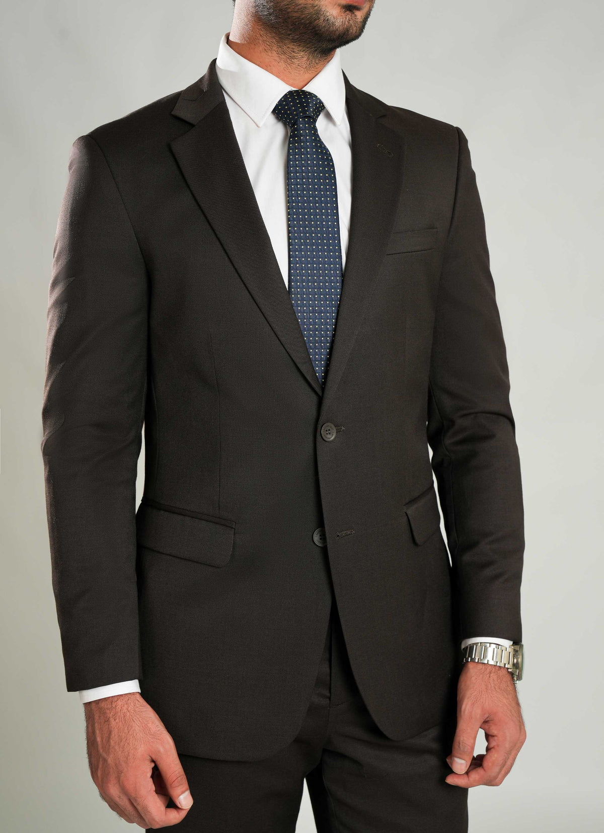 Chocolate Brown 2-Piece Formal Suit - Wool Rich IMP Garment, Men’s Suit