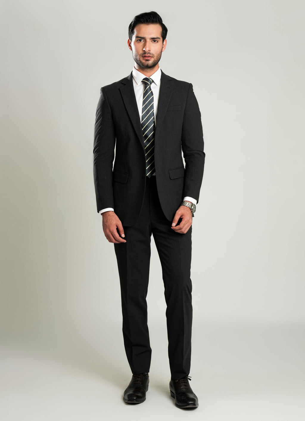 Formal 2 Piece Suit - Charcoal Grey Plain