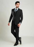 Grey Plain  3 Piece Suit - Tropical Classic Poly Wool