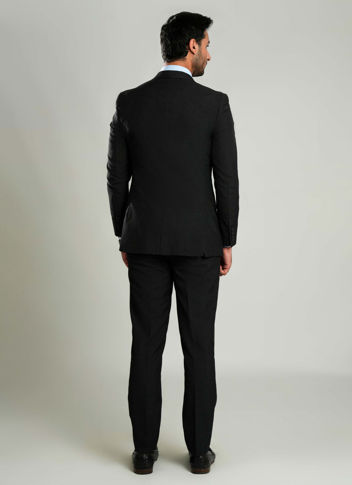 Grey Plain  3 Piece Suit - Tropical Classic Poly Wool
