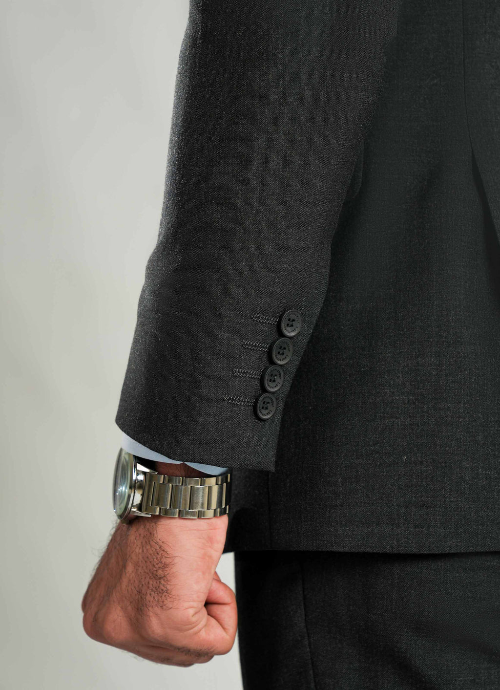 Grey Plain  3 Piece Suit - Tropical Classic Poly Wool