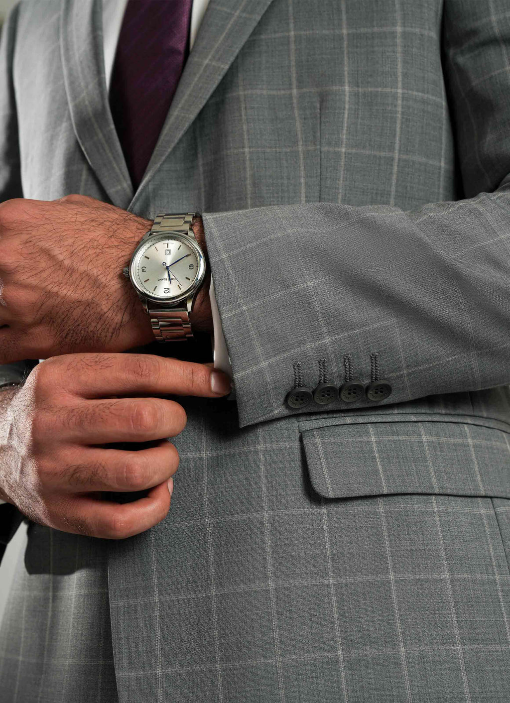 Slate Grey Checks 2-Piece Formal Suit
