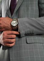 Slate Grey Checks 2-Piece Formal Suit