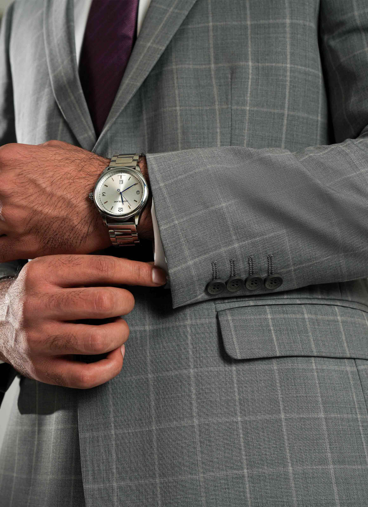 Slate Grey Checks 2-Piece Formal Suit