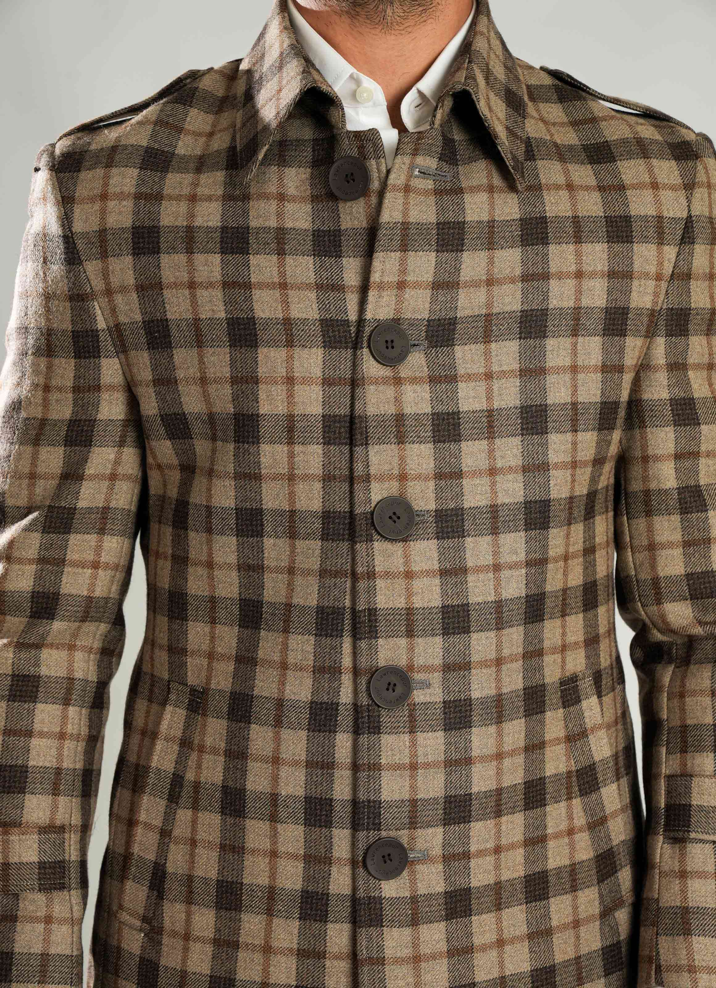 Wool-Rich Worsted Tweed Long Coat Secondary image