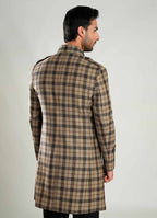 Wool-Rich Worsted Tweed Long Coat