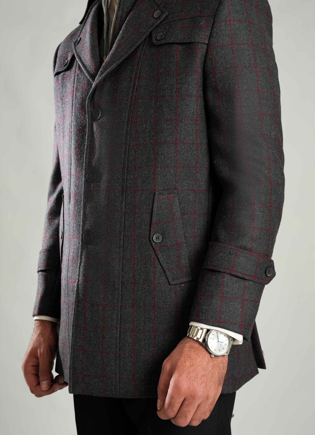 Double Jacket - Worsted Tweed Medium Grey