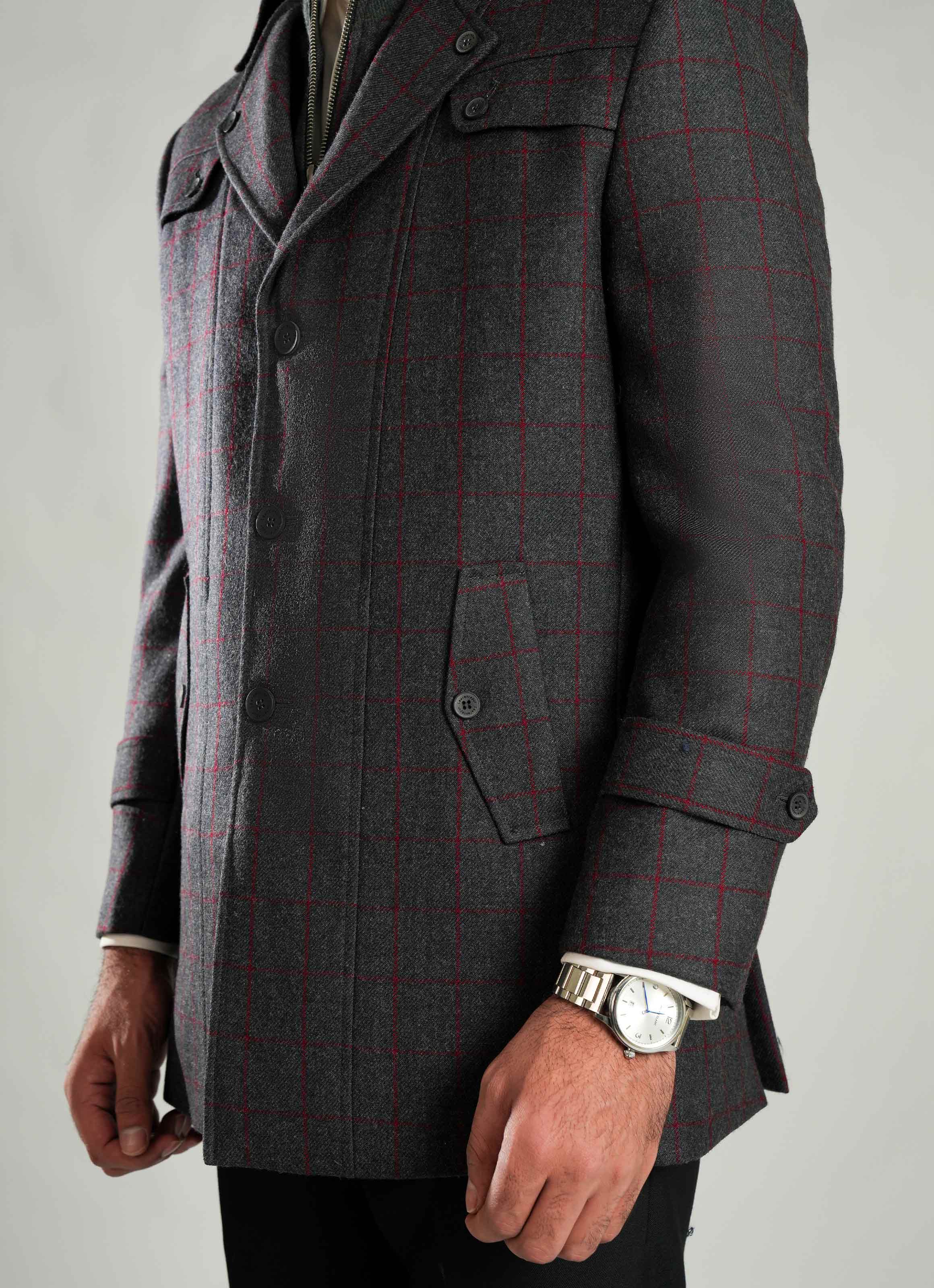 Double Jacket - Worsted Tweed Medium Grey