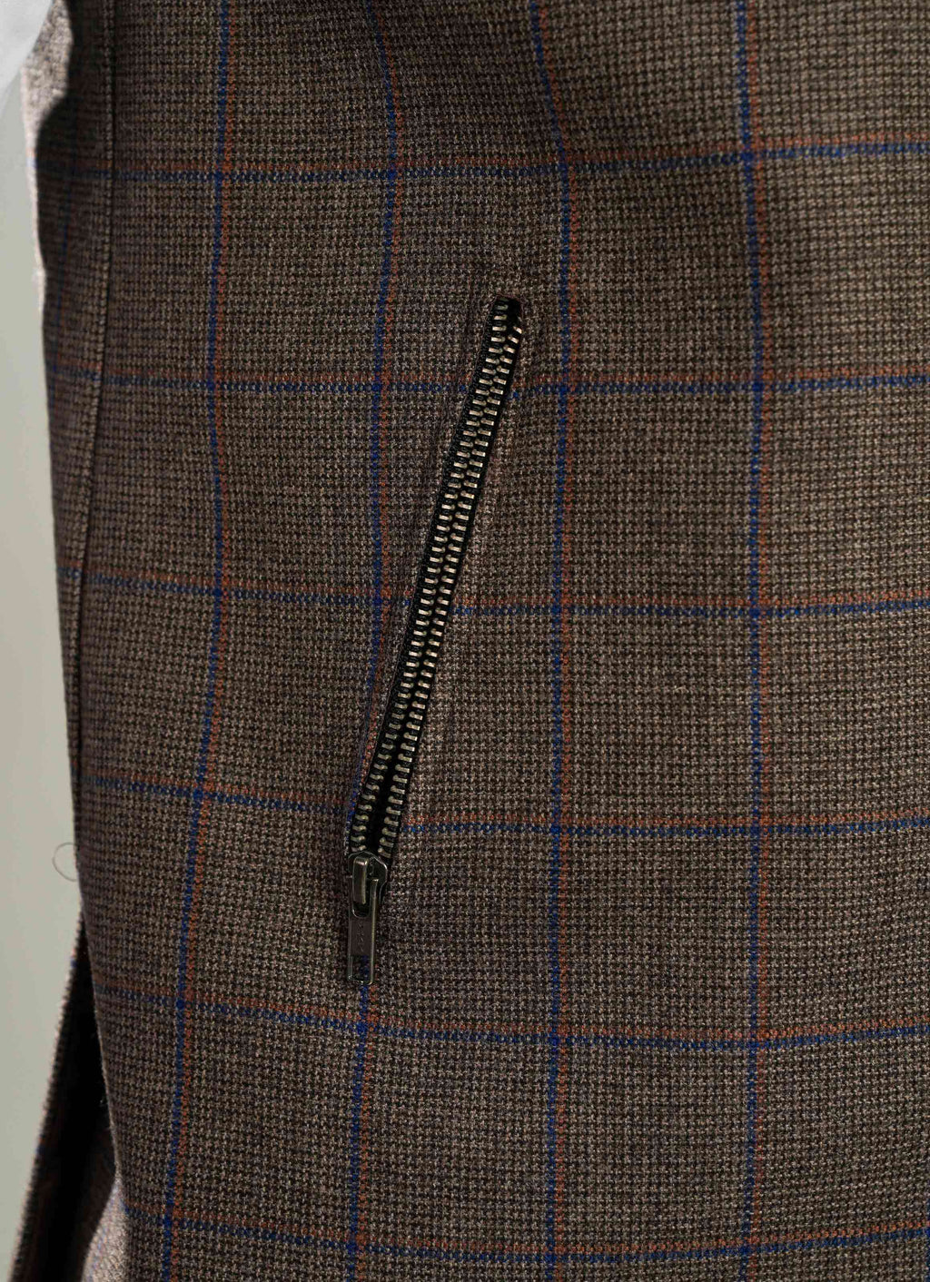 High Neck Sleeveless Hoodies - Worsted Tweed Walnut Brown