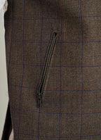 High Neck Sleeveless Hoodies - Worsted Tweed Walnut Brown