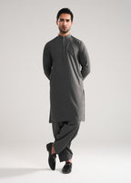 Smoke Grey Melange Kunhaar Summer Wash & Wear Shalwar Kameez