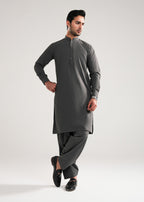 Smoke Grey Melange Kunhaar Summer Wash & Wear Shalwar Kameez