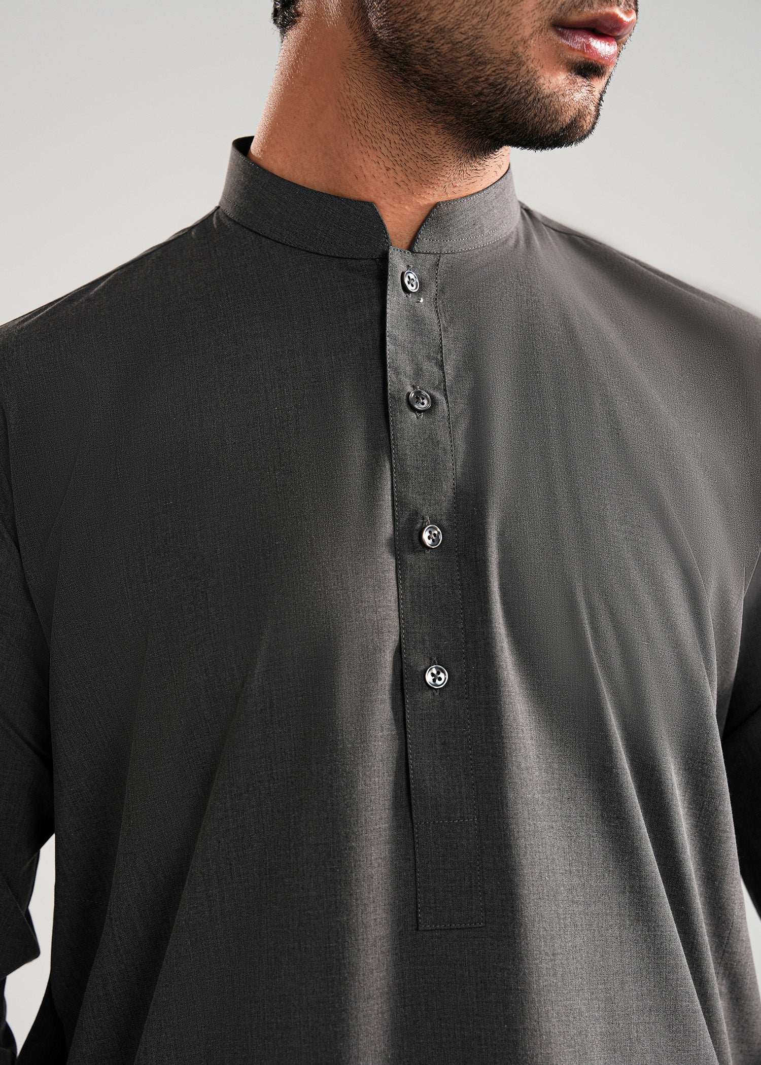 Smoke Grey Melange Kunhaar Summer Wash & Wear Shalwar Kameez
