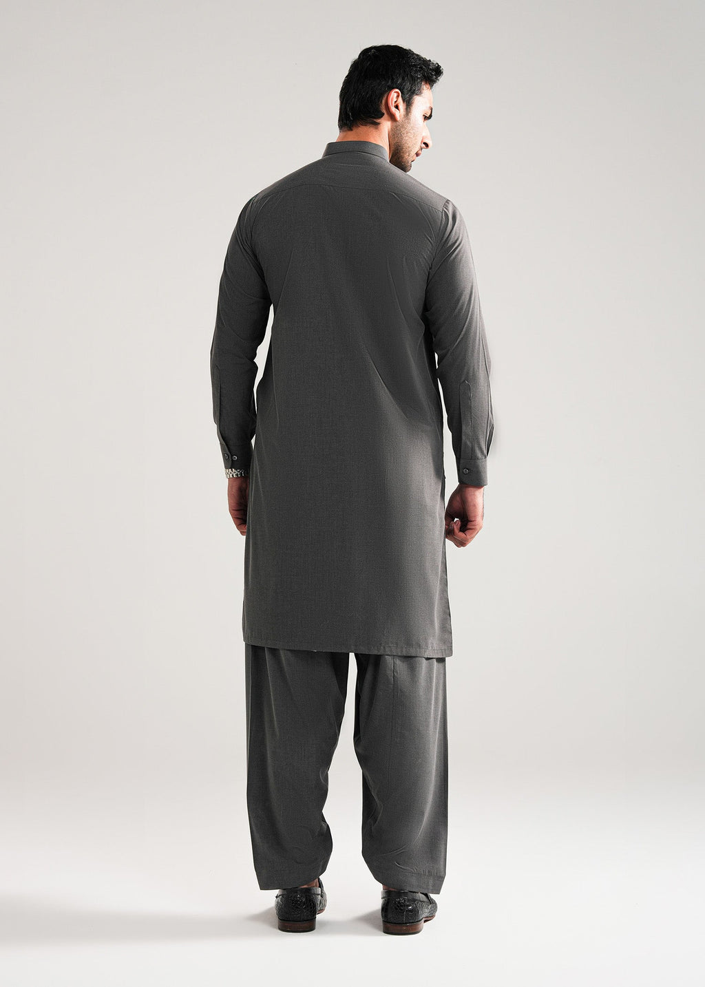 Smoke Grey Melange Kunhaar Summer Wash & Wear Shalwar Kameez