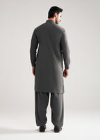 Smoke Grey Melange Kunhaar Summer Wash & Wear Shalwar Kameez