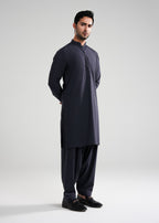 Dark Slate Kunhaar Summer Wash & Wear Shalwar Kameez