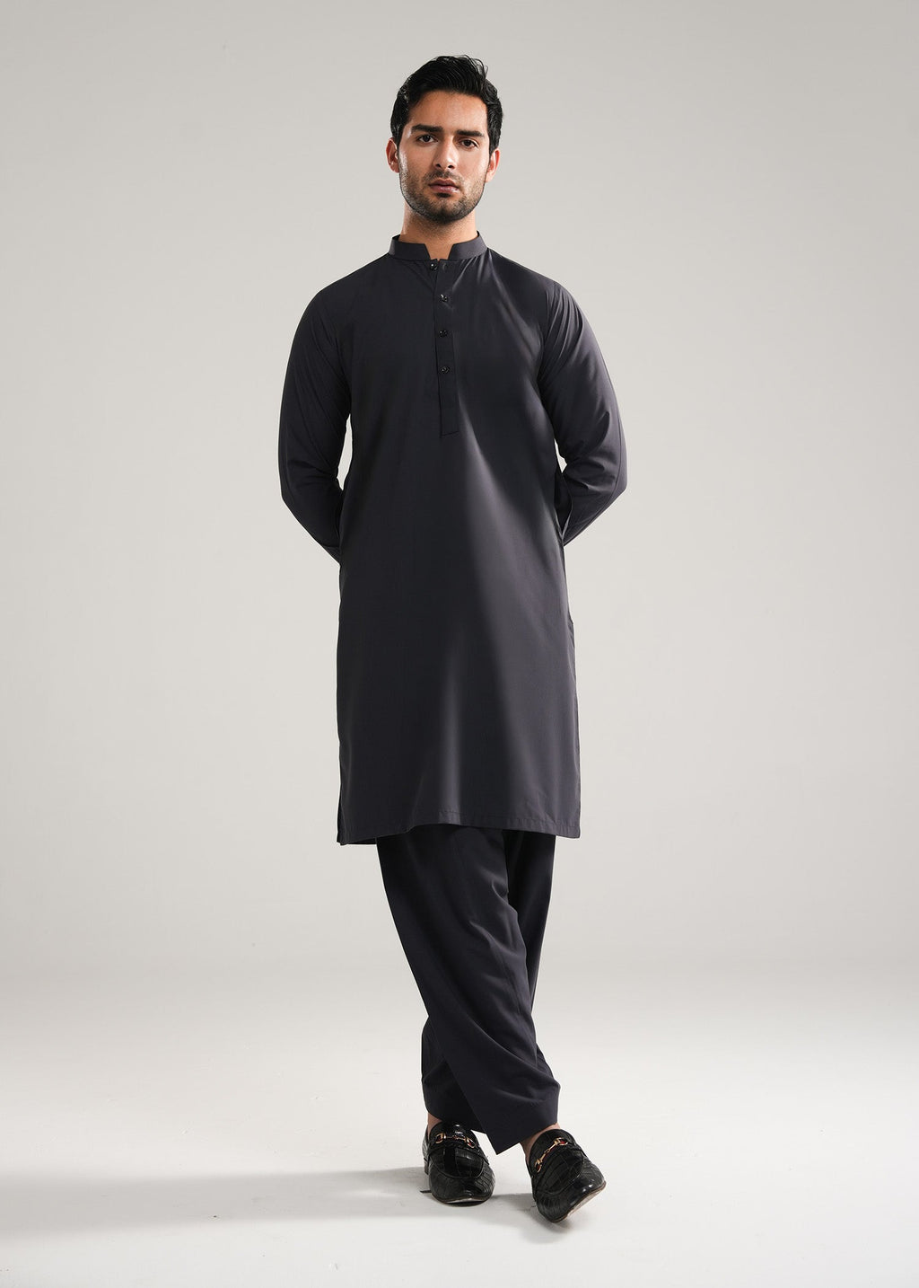 Dark Slate Kunhaar Summer Wash & Wear Shalwar Kameez