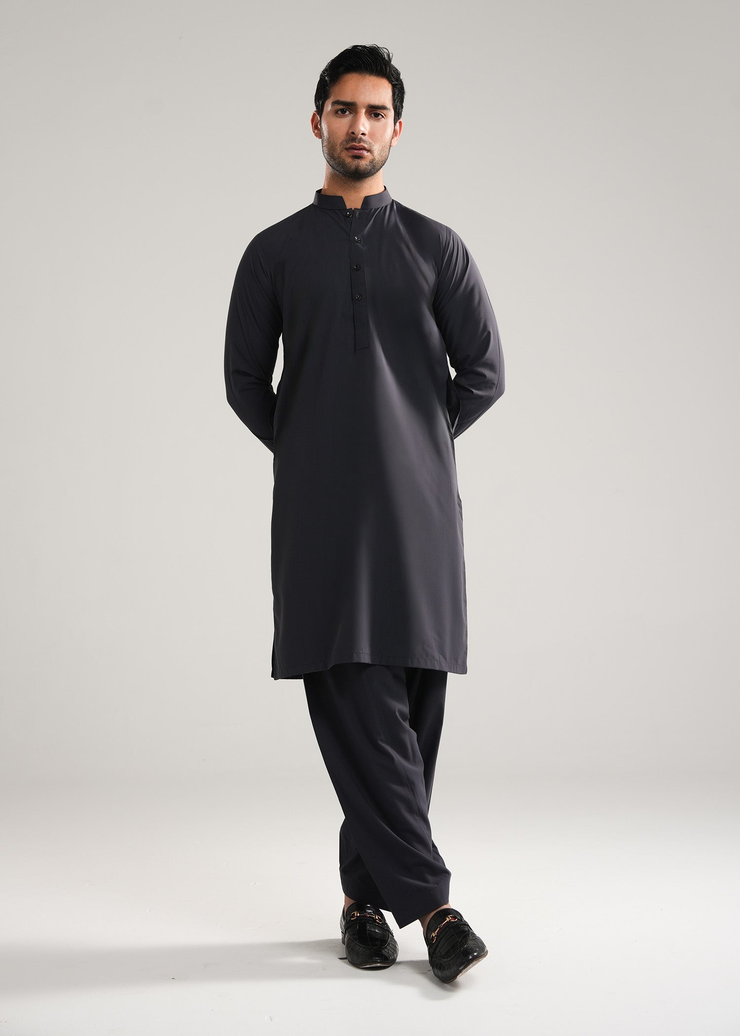 Dark Slate Kunhaar Summer Wash & Wear Shalwar Kameez