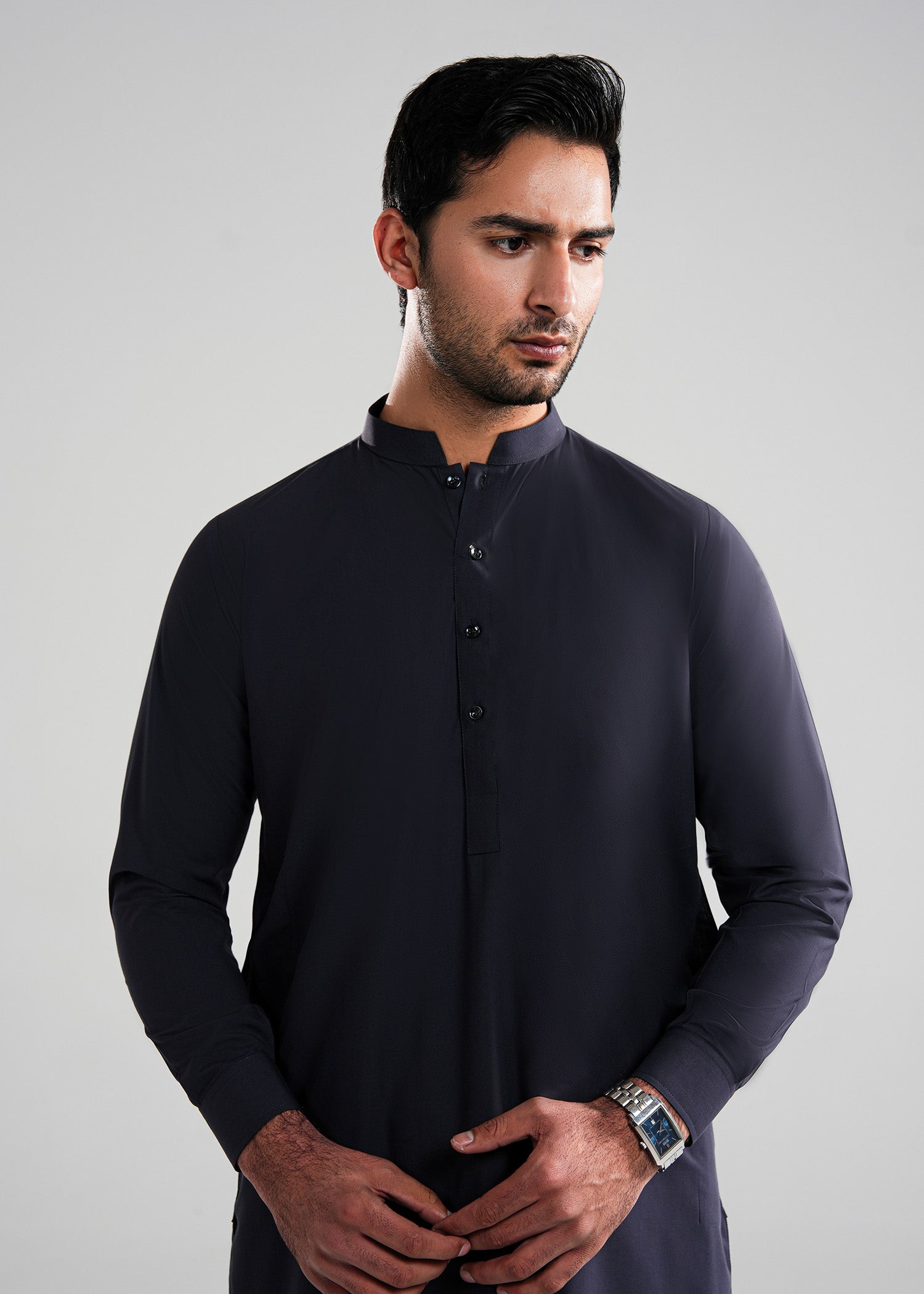 Dark Slate Kunhaar Summer Wash & Wear Shalwar Kameez