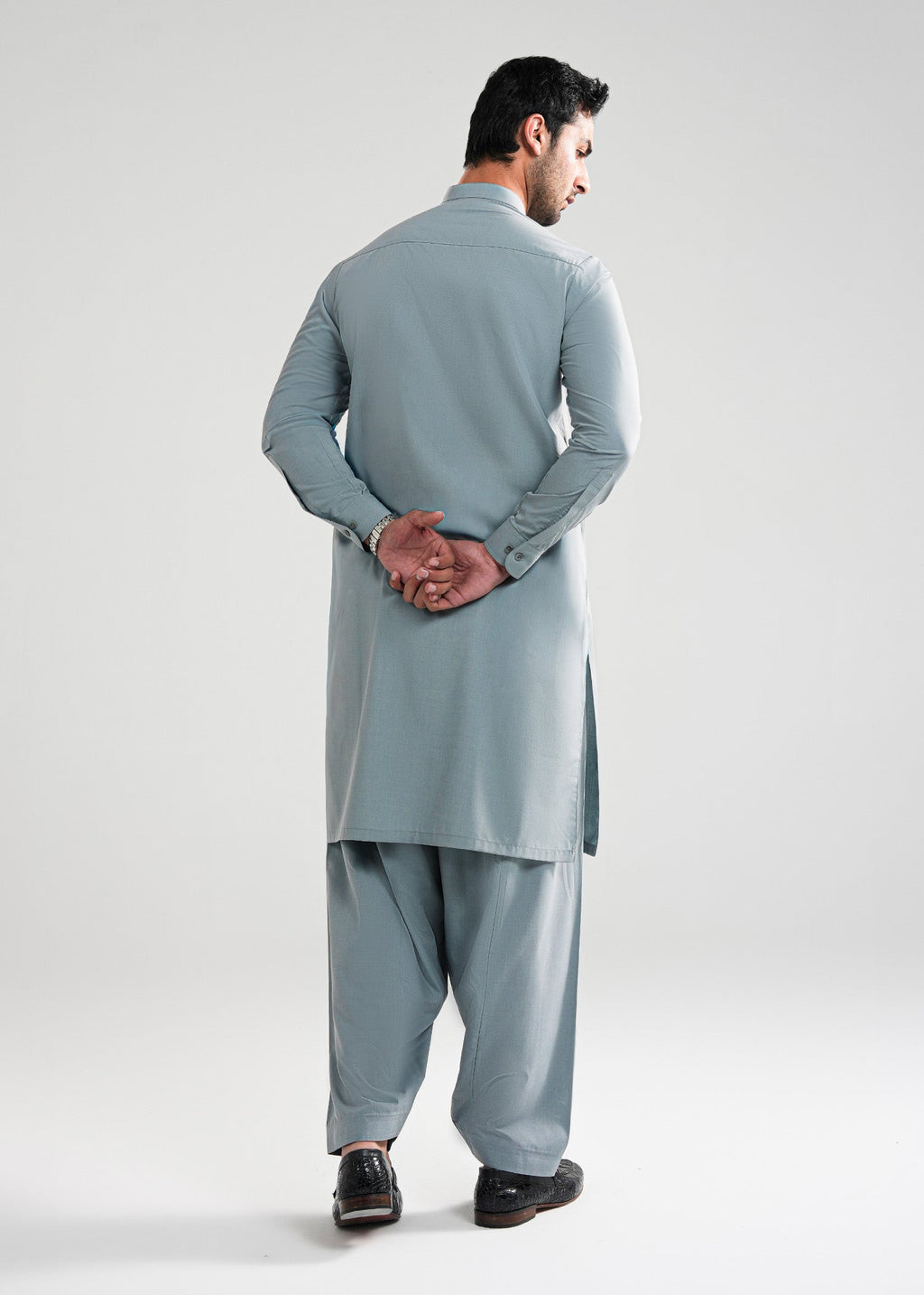 Cadet Grey Melange Kunhaar Summer Wash & Wear Shalwar Kameez