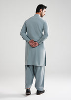 Cadet Grey Melange Kunhaar Summer Wash & Wear Shalwar Kameez