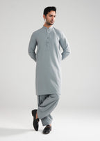 Cadet Grey Melange Kunhaar Summer Wash & Wear Shalwar Kameez