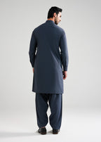 Slate Grey Melange Kunhaar Summer Wash & Wear Shalwar Kameez