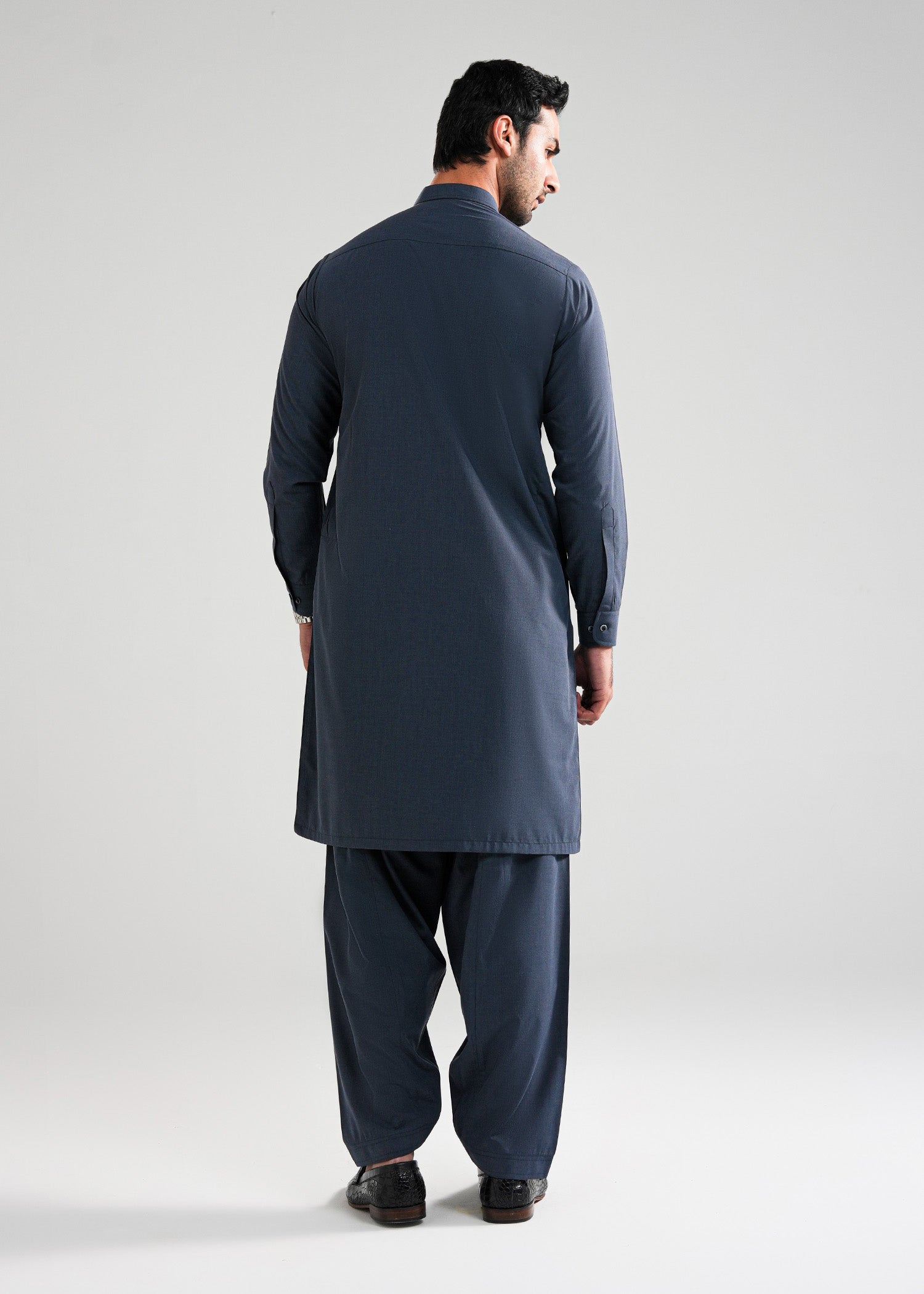 Slate Grey Melange Kunhaar Summer Wash & Wear Shalwar Kameez