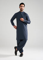 Slate Grey Melange Kunhaar Summer Wash & Wear Shalwar Kameez