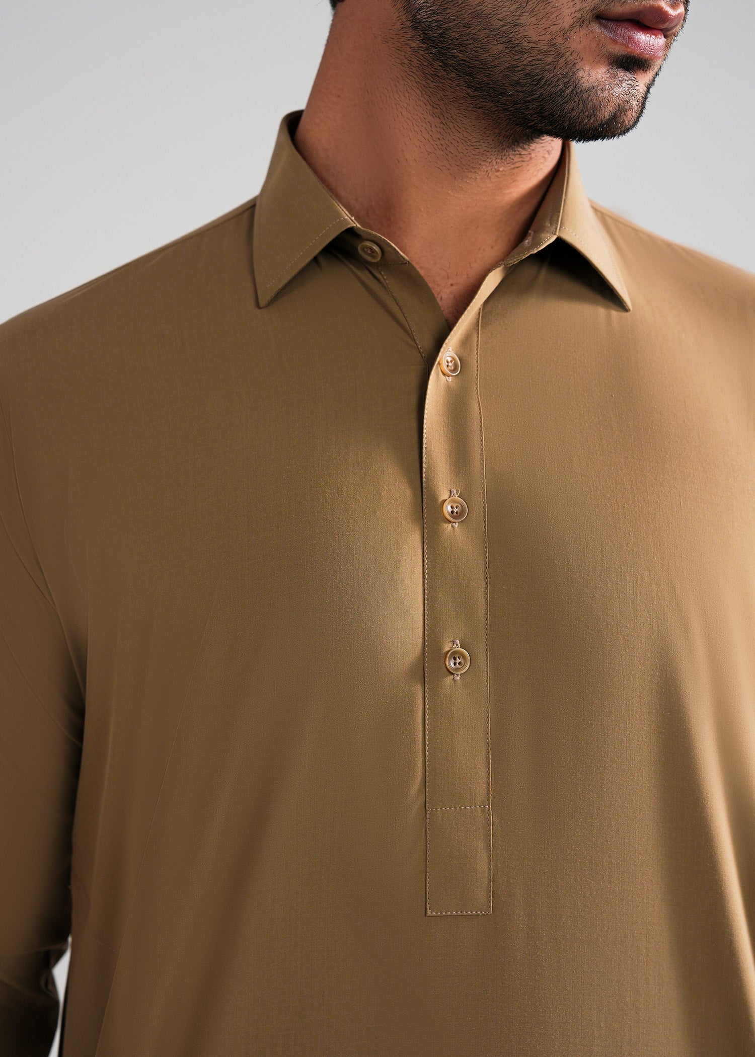 Golden Brown Kunhaar Summer Wash & Wear Shalwar Kameez Secondary image