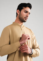 Burnished Gold Satpara Summer Wash & Wear Shalwar Kameez