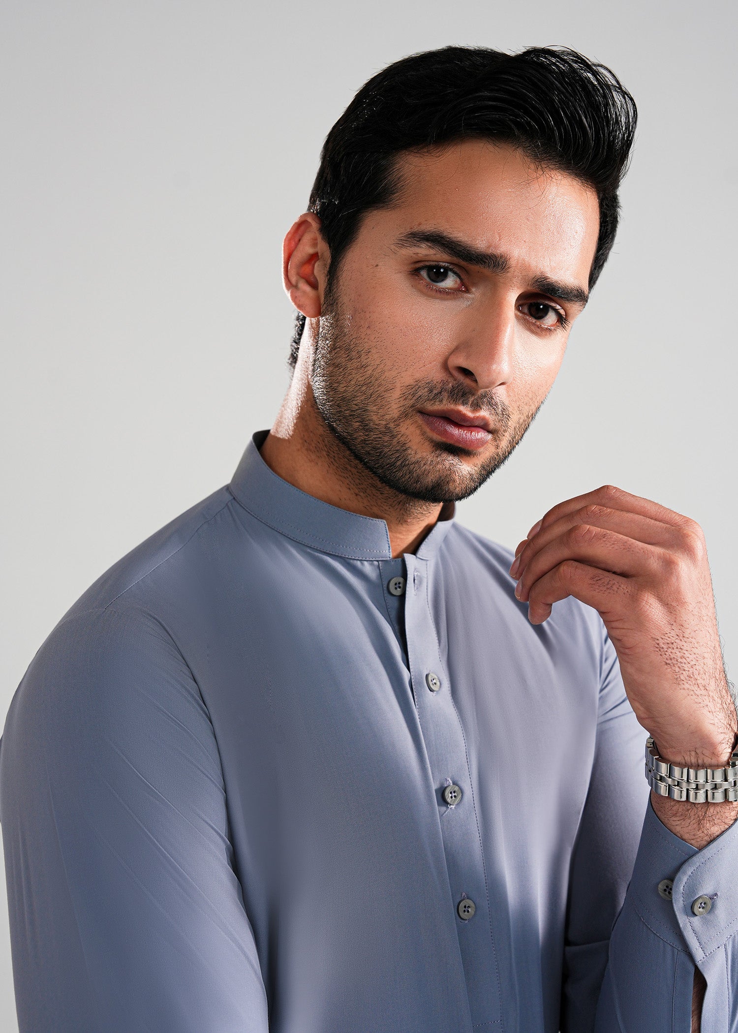 Slate Grey Satpara Summer Wash & Wear Shalwar Kameez Secondary image