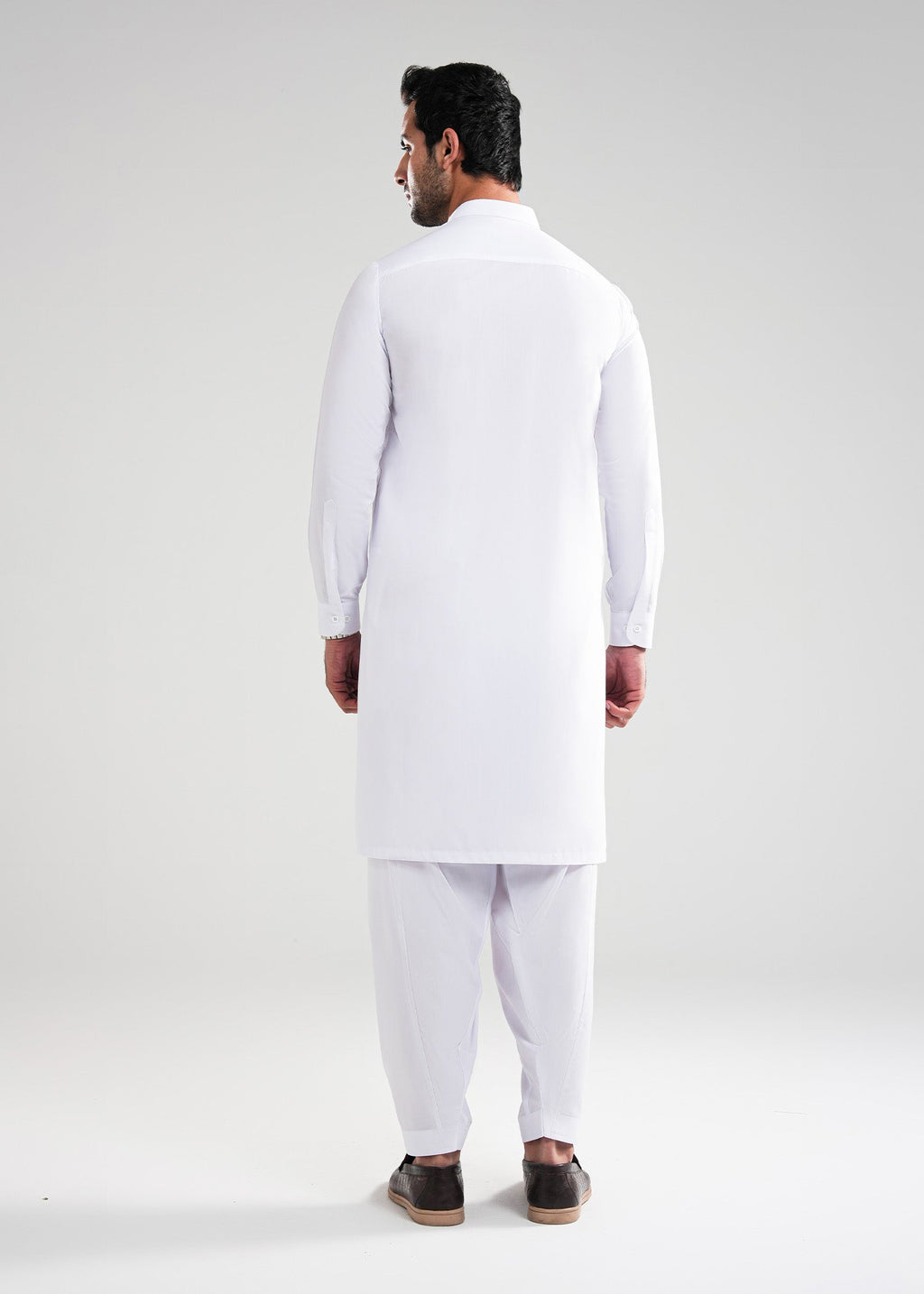 White Saltoro Summer Wash & Wear Shalwar Kameez