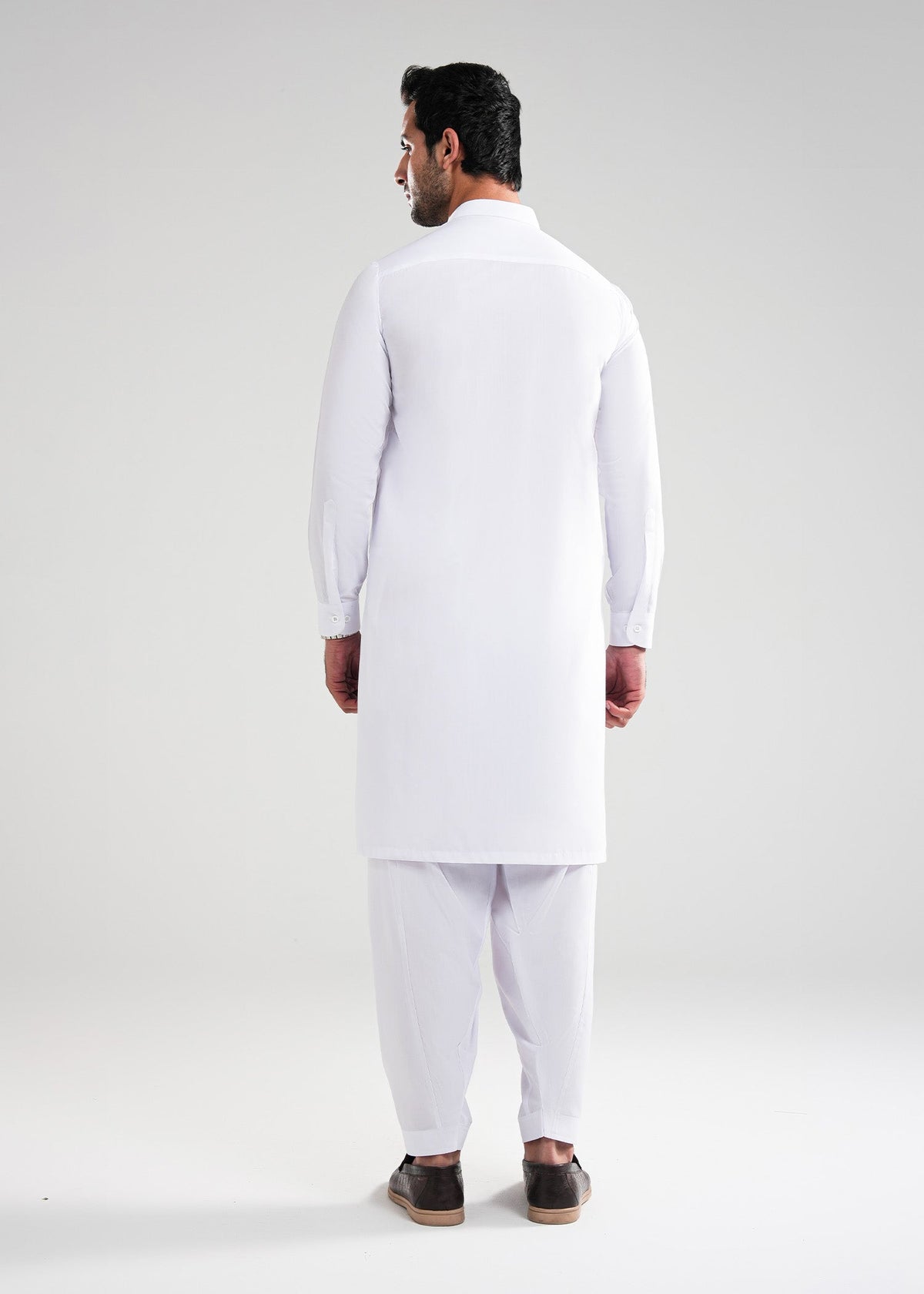 White Saltoro Summer Wash & Wear Shalwar Kameez